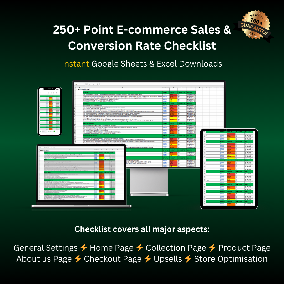 250+ Point E-commerce Sales and Conversion Rate Checklist